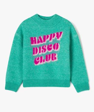 Pull col montant avec inscription sur l’avant fille vue1 - GEMO (ENFANT) - GEMO