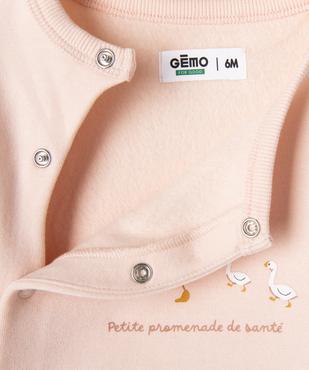 Sweat brassière molletonné avec fermeture latérale bébé fille vue3 - GEMO 4G BEBE - GEMO