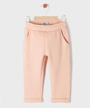 Pantalon en maille avec taille élastique et revers bébé fille vue1 - GEMO 4G BEBE - GEMO