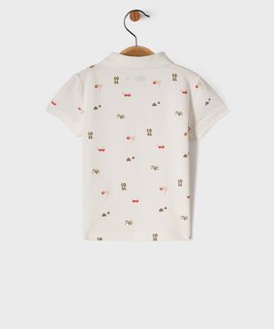 Polo manches courtes en maille piquée à motif bébé garçon vue6 - GEMO 4G BEBE - GEMO