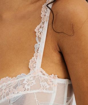 Soutien-gorge corbeille à armatures avec basque en dentelle femme vue4 - GEMO(HOMWR FEM) - GEMO