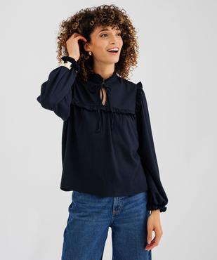 Blouse manches longues à col V femme vue1 - GEMO 4G FEMME - GEMO