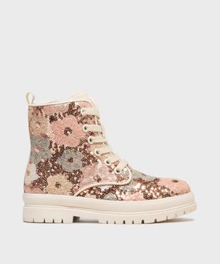Boots crantées à sequins brillants et zip fille vue1 - LOVELY WINGS - GEMO