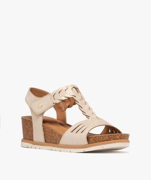 Sandales compensées avec larges brides à scratch femme - Valentina Baldano vue2 - VALENTINA BALDA - GEMO