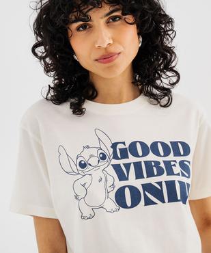 Tee-shirt manches courtes imprimé femme - Stitch  vue2 - LILO & STITCH - GEMO