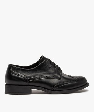 Derbies femme unis à talon plat et bout golf fleuri vue2 - VALENTINA BALDA - GEMO