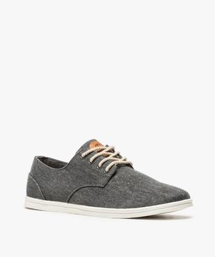 Baskets homme tige basse en toile avec lacets en corde vue2 - GEMO (CASUAL) - GEMO