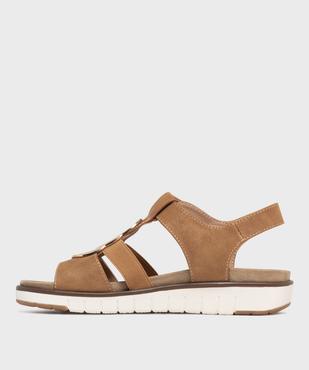 Sandales confort à talon compensé et scratch femme - G'flex vue3 - G'FLEX - GEMO