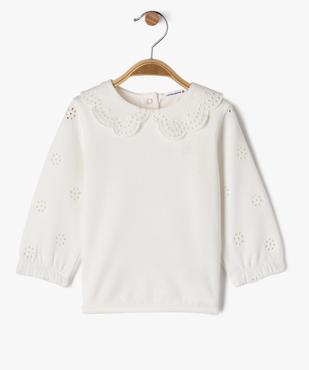 Sweat léger avec détails en broderie anglaise bébé fille - LuluCastagnette vue1 - LULU CASTAGNETTE GEMO FOR GOOD - GEMO