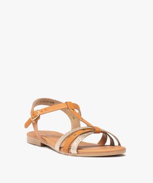Sandales femme à fines brides pailletées vue2 - GEMO (CASUAL) - GEMO