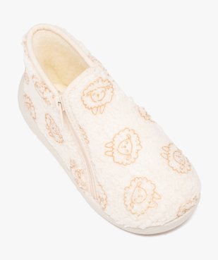 Chaussons fille bottillons imprimés dessus imitation mouton vue5 - GEMO 4G FILLE - GEMO