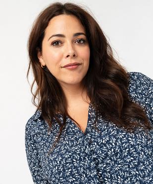 Chemise manches longues en tissu froissé et imprimé femme grande taille vue2 - GEMO (G TAILLE) - GEMO