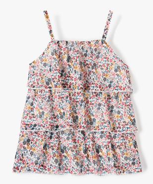 Top fille à fines bretelles et volants motif fleuri vue1 - GEMO (ENFANT) - GEMO