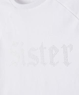 Tee-shirt court à manches courtes avec inscription fille vue3 - GEMO 4G FILLE - GEMO