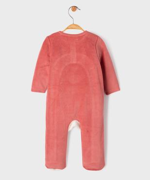 Pyjama en velours ouvert devant motif biche bébé fille vue5 - GEMO 4G BEBE - GEMO