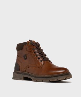 Boots fourrées à lacets, zip et épaisse semelle crantée homme vue3 - MARIO BALDANO - GEMO