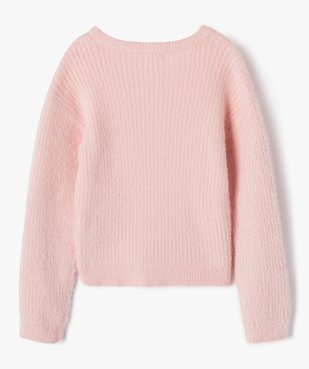 Pull à col rond en maille duveteuse fille vue3 - GEMO (ENFANT) - GEMO