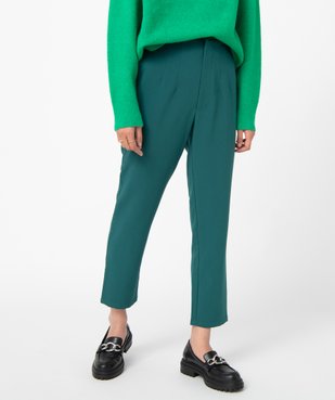 Pantalon femme en toile coupe large et taille haute vue1 - GEMO(FEMME PAP) - GEMO