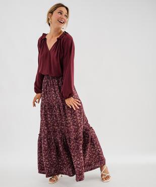 Jupe longue à motifs fleuris et volants femme vue4 - GEMO(FEMME PAP) - GEMO