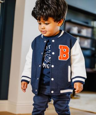 Sweat boutonné bicolore bébé garçon vue1 - GEMO 4G BEBE - GEMO