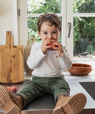 Pantalon coupe cargo doublé avec taille élastique bébé garçon  vue5 - GEMO(BEBE DEBT) - GEMO