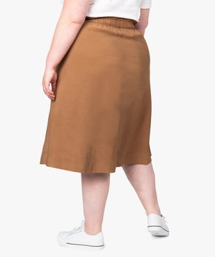 Jupe midi femme grande taille à taille élastiquée avec boutons vue3 - GEMO (G TAILLE) - GEMO