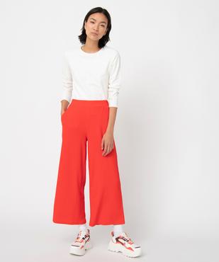 Tee-shirt femme à manches longues en coton extensible vue5 - GEMO(FEMME PAP) - GEMO