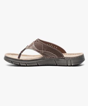 Claquettes cuir à semelle épaisse vue3 - GEMO (HOMME) - GEMO