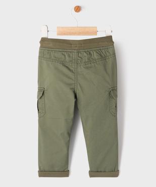 Pantalon coupe cargo doublé avec taille élastique bébé garçon  vue3 - GEMO(BEBE DEBT) - GEMO