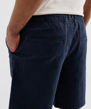 Bermuda regular en coton stretch à taille élastiqué homme vue5 - GEMO 4G HOMME - GEMO