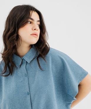 Chemise manches courtes pailletée coupe loose femme grande taille vue2 - GEMO (G TAILLE) - GEMO
