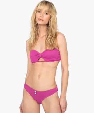 Haut de maillot de bain femme forme bandeau en maille gaufrée vue3 - GEMO (PLAGE) - GEMO