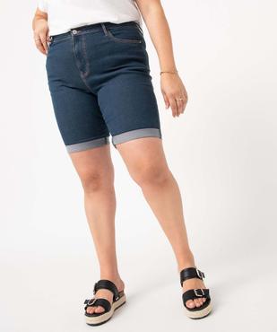 Bermuda en jean à revers femme grande taille vue1 - GEMO 4G GT - GEMO