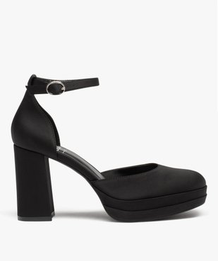 Escarpins femme à talon haut plateforme en satin  vue2 - FOLLOW ME - GEMO