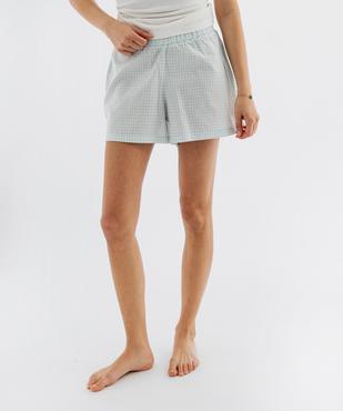 Short de pyjama à carreaux vichy femme vue1 - GEMO 4G FEMME - GEMO