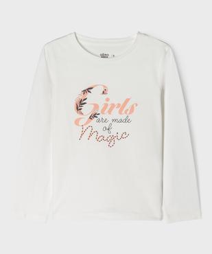 Tee-shirt manches longues avec motif devant fille vue1 - GEMO 4G FILLE - GEMO