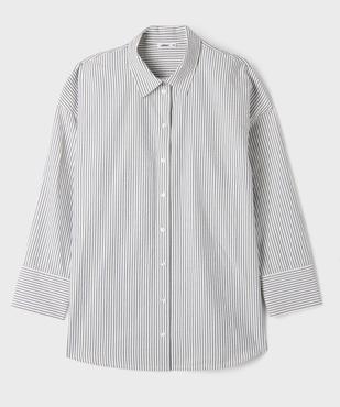 Chemise rayée en maille gaufrée femme grande taille vue1 - GEMO (G TAILLE) - GEMO