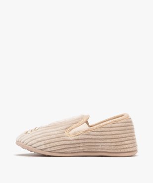 Chaussons pantoufles en velours côtelé fille - LuluCastagnette vue3 - LULU CASTAGNETT - GEMO