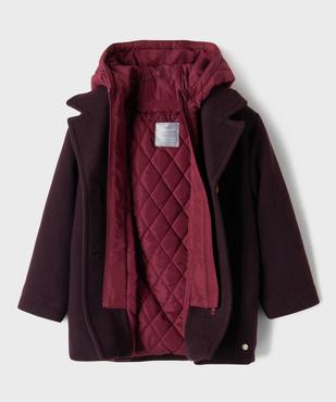Manteau droit à capuche effet 2-en-1 doudoune fille - LuluCastagnette vue2 - LULUCASTAGNETTE - GEMO