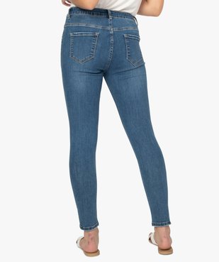 Jean femme coupe slim taille haute en coton stretch vue3 - FOLLOW ME - GEMO