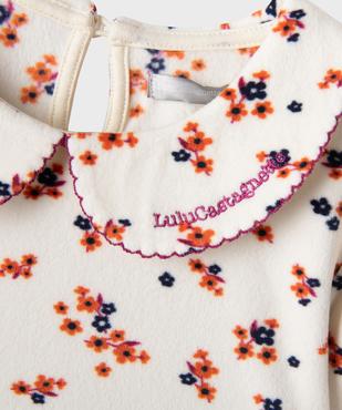 Pyjama en velours fleuri à col Claudine fille - LuluCastagnette  vue2 - LULU CASTAGNETTE G4G D - GEMO