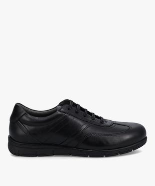 Baskets homme unies dessus cuir fermeture lacets  vue1 - GEMO (CONFORT) - GEMO