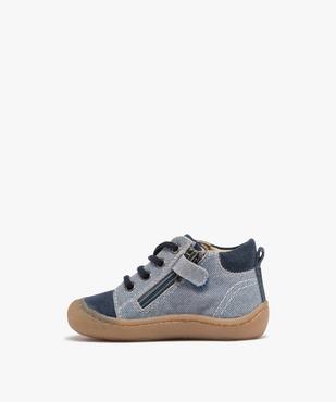 Chaussures premiers pas en cuir à lacets bébé garçon - Na! vue3 - NA! GEMO FOR GOOD - GEMO
