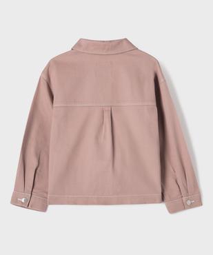 Veste en twill de coton à col chemise et poches plaquées fille vue4 - GEMO 4G FILLE - GEMO