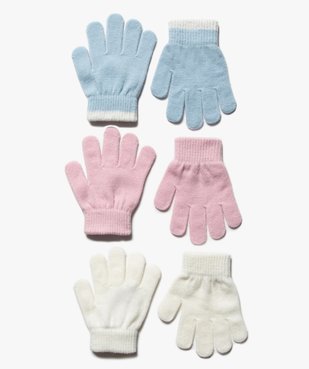 Gants fille aux coloris assortis (lot de 3) vue1 - GEMO (ENFANT) - GEMO