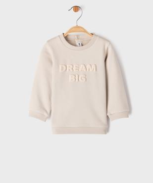 Sweat molletonné avec inscriptions en relief bébé garçon vue1 - GEMO 4G BEBE - GEMO