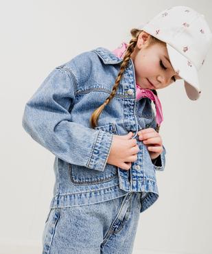 Veste en jean légère coupe droite fille vue1 - GEMO (ENFANT) - GEMO