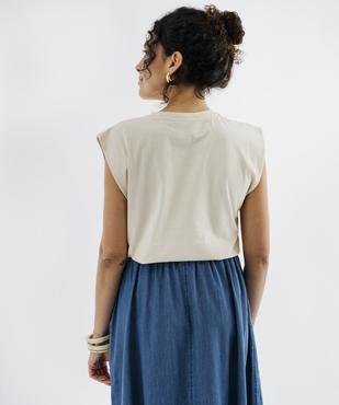 Tee-shirt sans manches avec boutons fantaisie sur l’épaule femme vue3 - GEMO 4G FEMME - GEMO