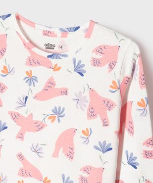 Pyjama en coton à motifs oiseaux fille vue2 - GEMO 4G FILLE - GEMO