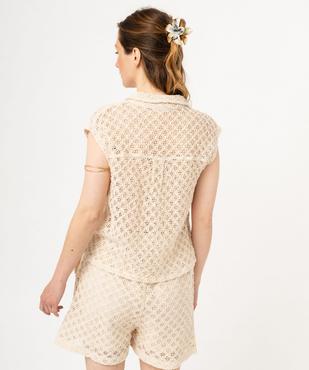 Chemise sans manches en maille ajourée femme vue3 - GEMO(FEMME PAP) - GEMO